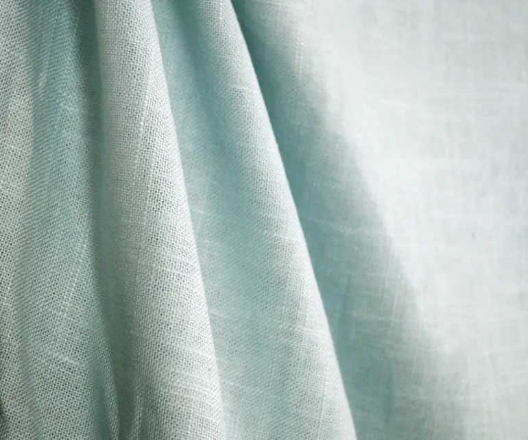 Jefferson Linen Sky Blue Curtain Fabric