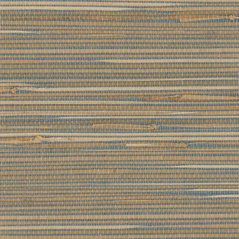 Jissai Mariner Blue Grasscloth Wallpaper
