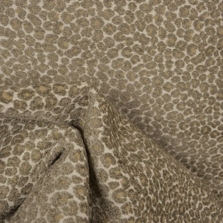 K-Hutton Truffle Cheetah Print Chenille Upholstery Fabric