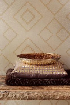 Kilim Brass Aztec Diamond Wallpaper