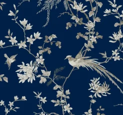 KT2171 Blue Bird And Blossom Chinoserie Wallpaper