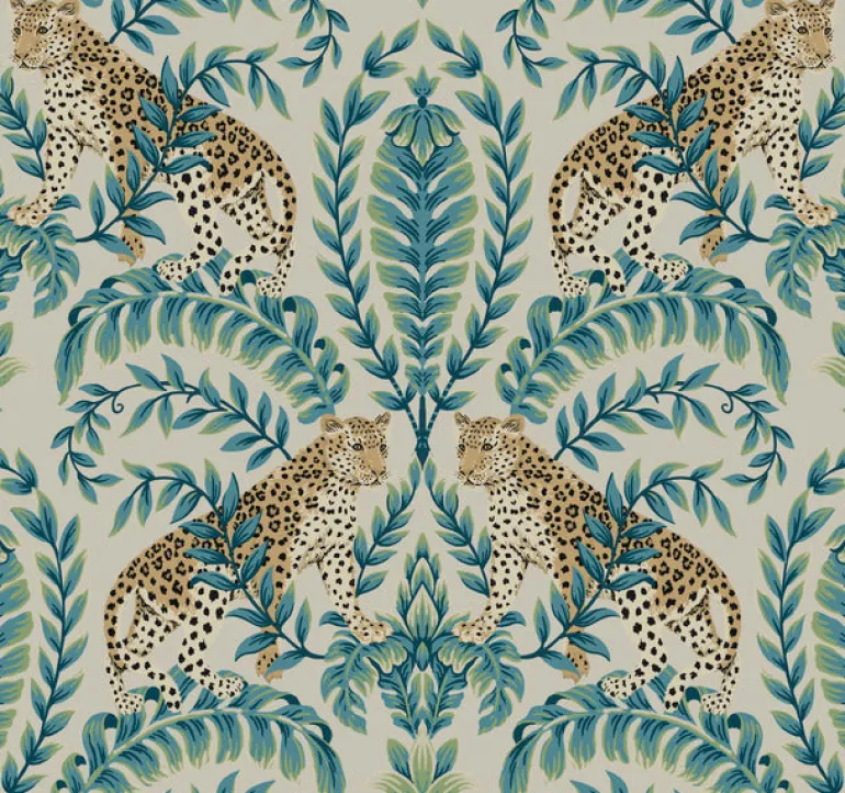 KT2206 Taupe Jungle Leopard Wallpaper