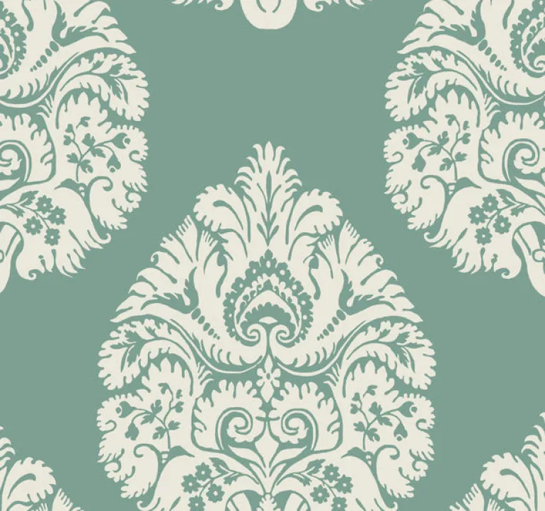 KT2146 Teal Teardrop Damask Wallpaper