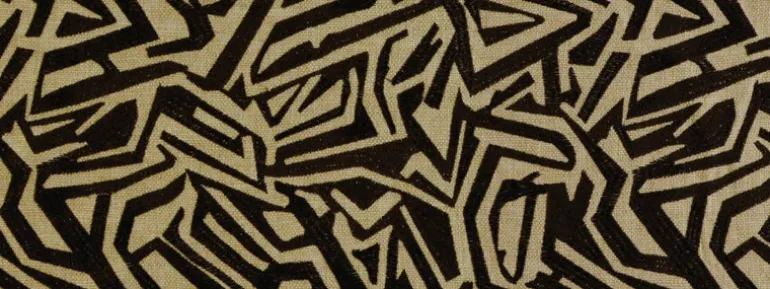 Kuba 936 Black Tan Covington Fabric