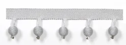 Le Lin Metalic Beaded Fringe Silver Europatex Trim