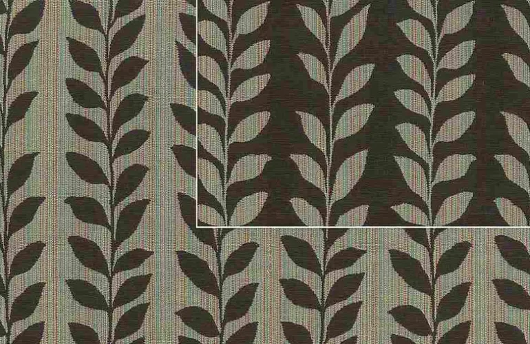 Leaf Doublecloth Chocolate Robin's Egg Laura Kiran Fabric