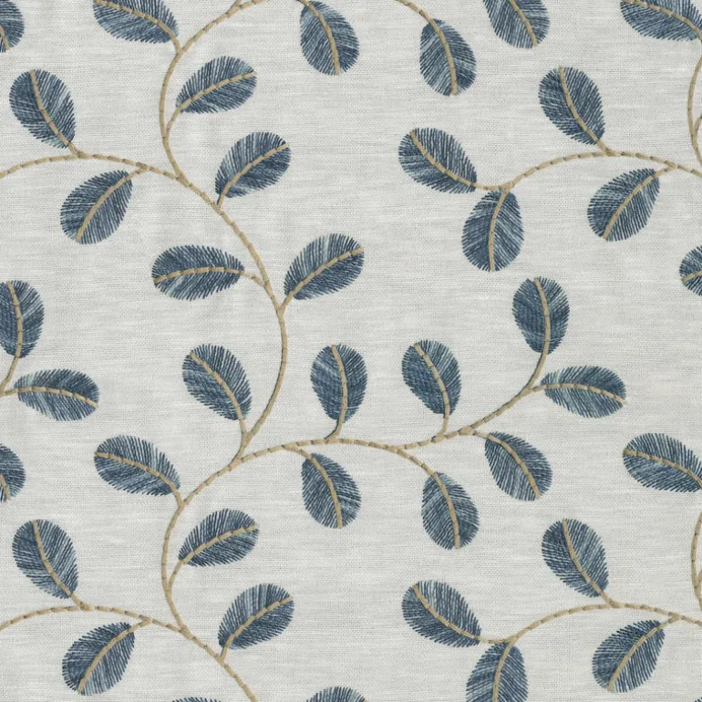 Leaf Love Emb 410532 Lapis PK Lifestyles Fabric
