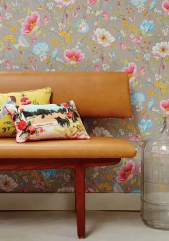 Leizu Grey Chinese Garden Wallpaper