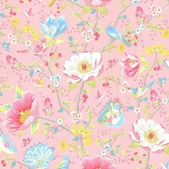 Leizu Pink Chinese Garden Wallpaper