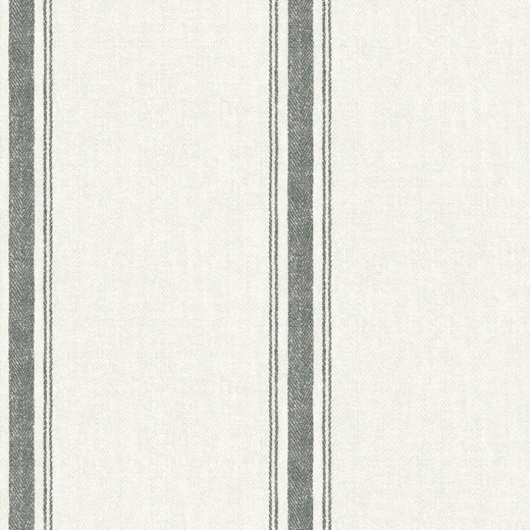 Linette Black Fabric Stripe Wallpaper