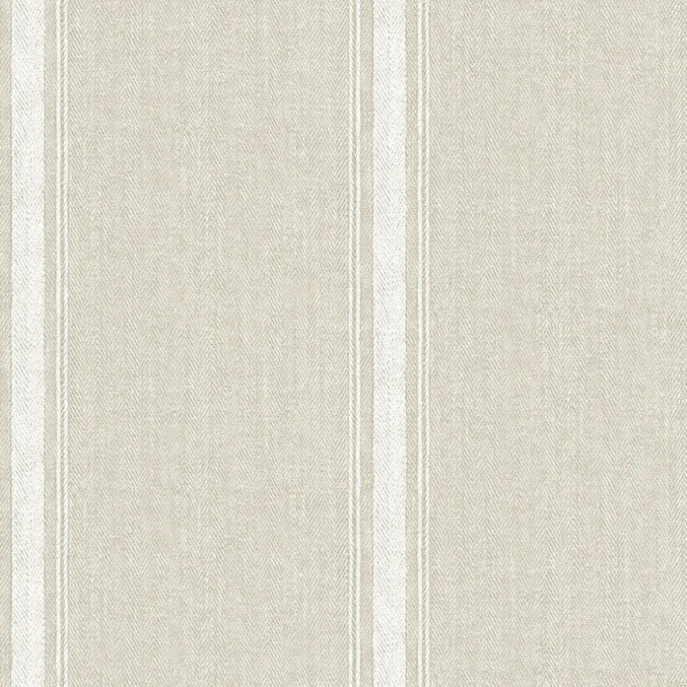 Linette Light Grey Fabric Stripe Wallpaper