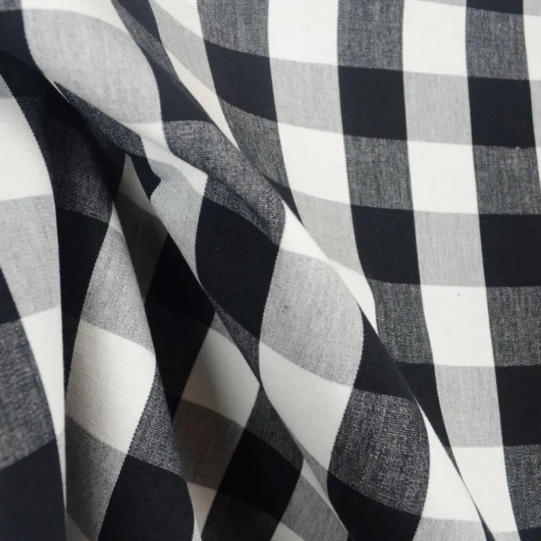 Lyme Black White Check Fabric