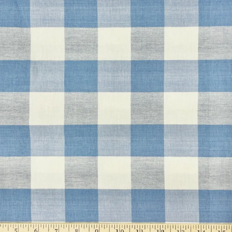 Lyme Sky Check Plaid Fabric
