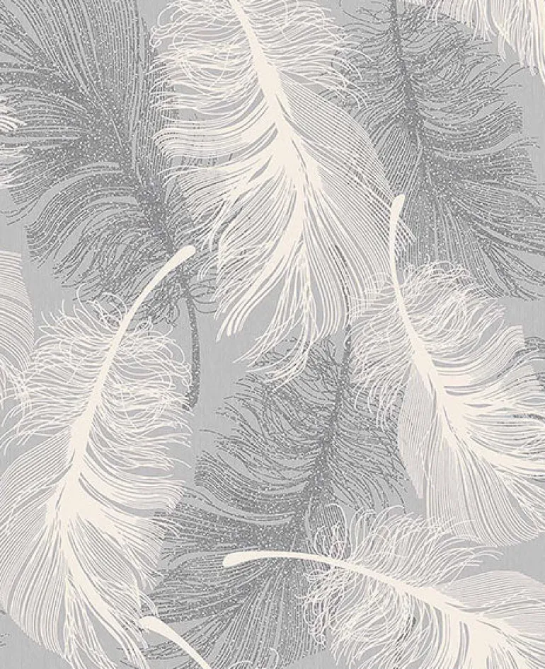 2836-M0923 Alonso Grey Plume Wallpaper