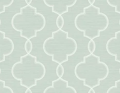 Malo Aqua Sisal Ogee Wallpaper