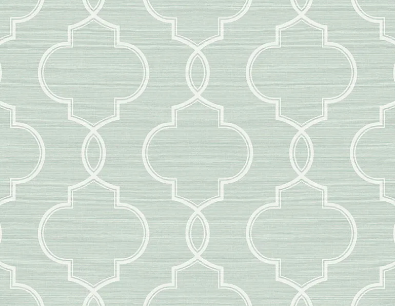 Malo Aqua Sisal Ogee Wallpaper