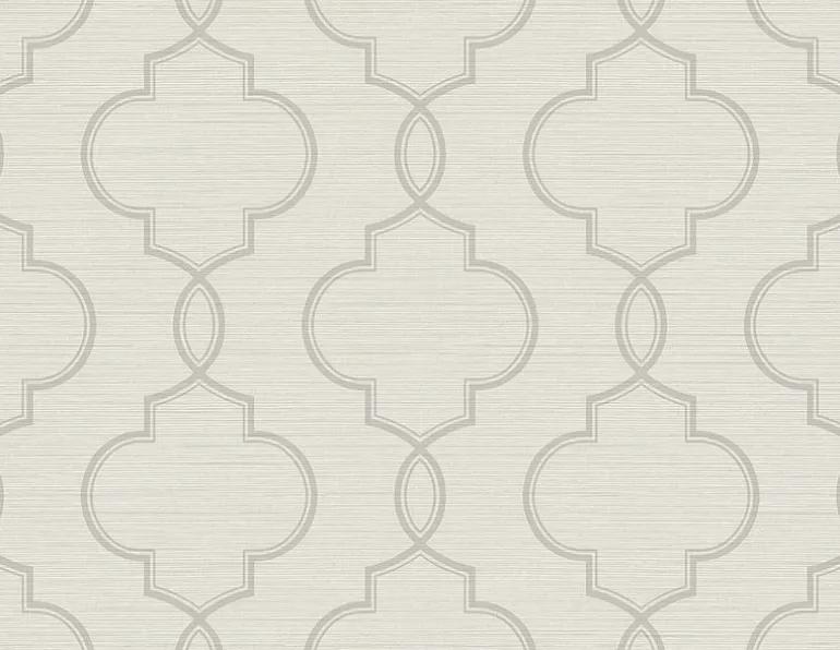 Malo Light Grey Sisal Ogee Wallpaper