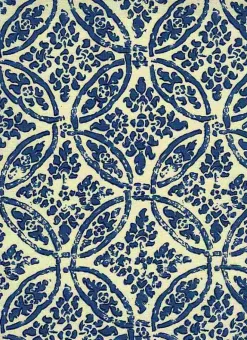 Mandala Print Indigo Laura Kiran Fabric