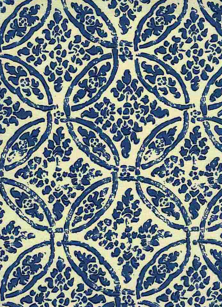 Mandala Print Indigo Laura Kiran Fabric