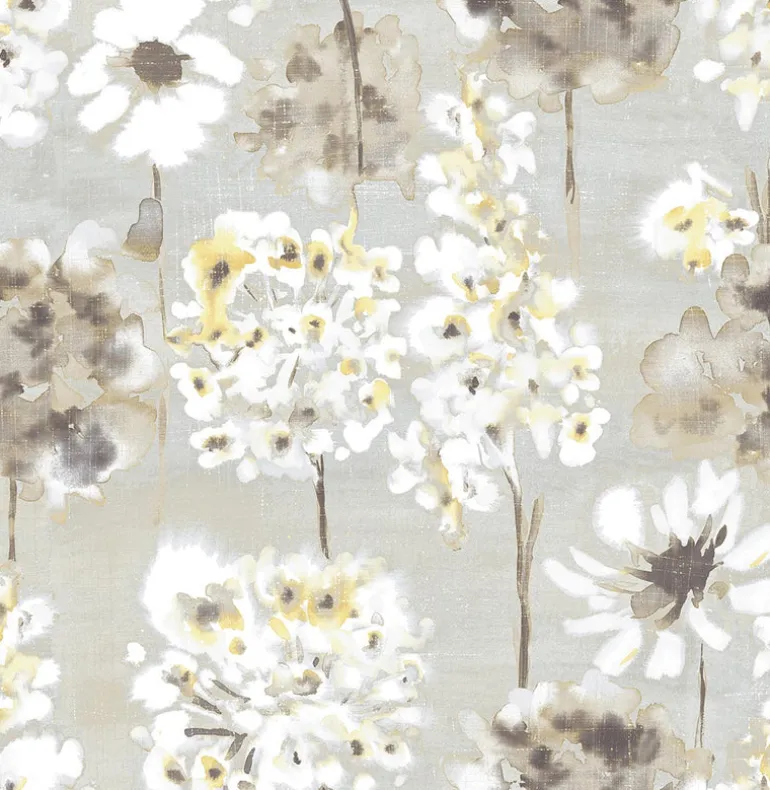 Marilla Yellow Watercolor Floral Wallpaper