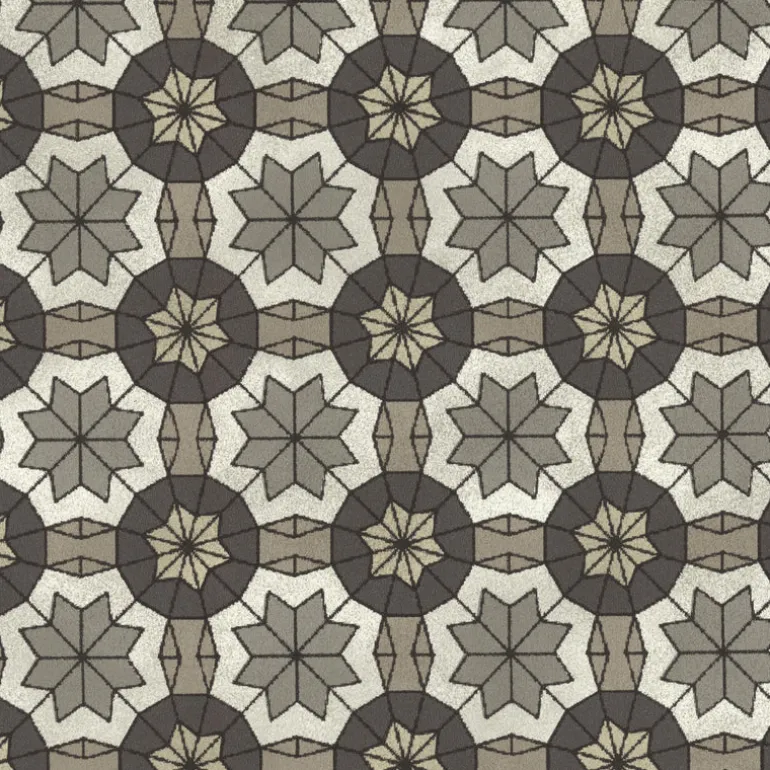 Marqueterie Pewter Mosaic Geometric Wallpaper