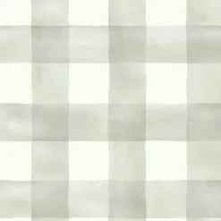 MH1518 Grey White Joanna Gaines Watercolor Buffalo Check York Wallpaper