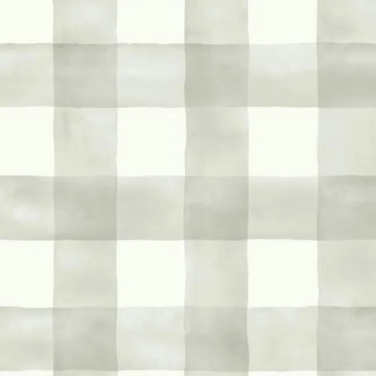MH1518 Grey White Joanna Gaines Watercolor Buffalo Check York Wallpaper