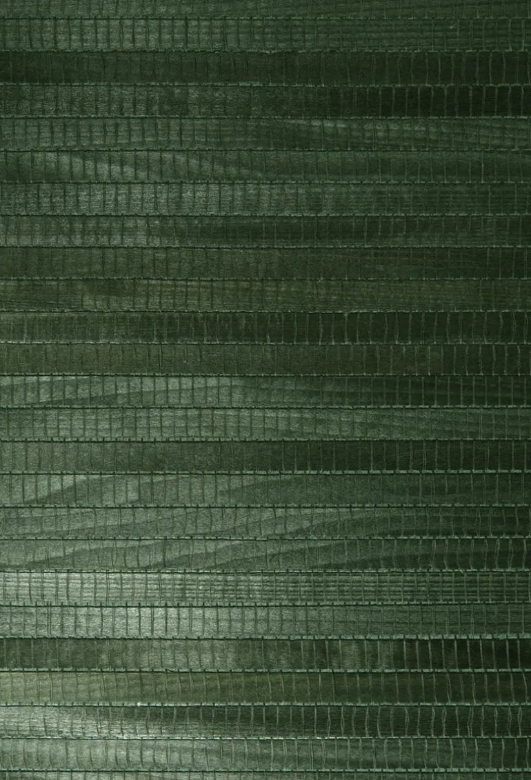 Michiko Green Grasscloth Wallpaper