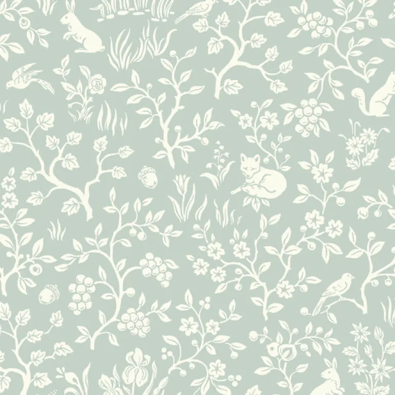 MK1111 Fox & Hare Green Wallpaper