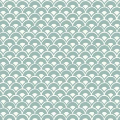 MK1157 Stacked Scallops Blue Wallpaper