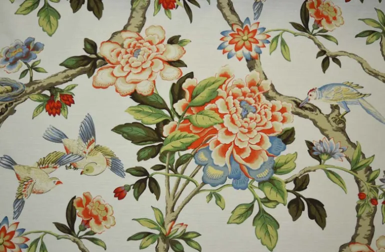 Mudan Persimmon Waverly Fabric