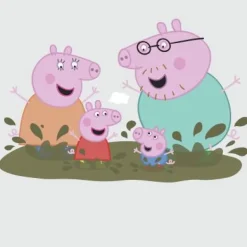 Murals Peppa and Family Muddy Puddles Giant Wall Decals Mural