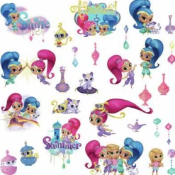 Murals Shimmer and Shine Wall Decals w/ Glitter Mural