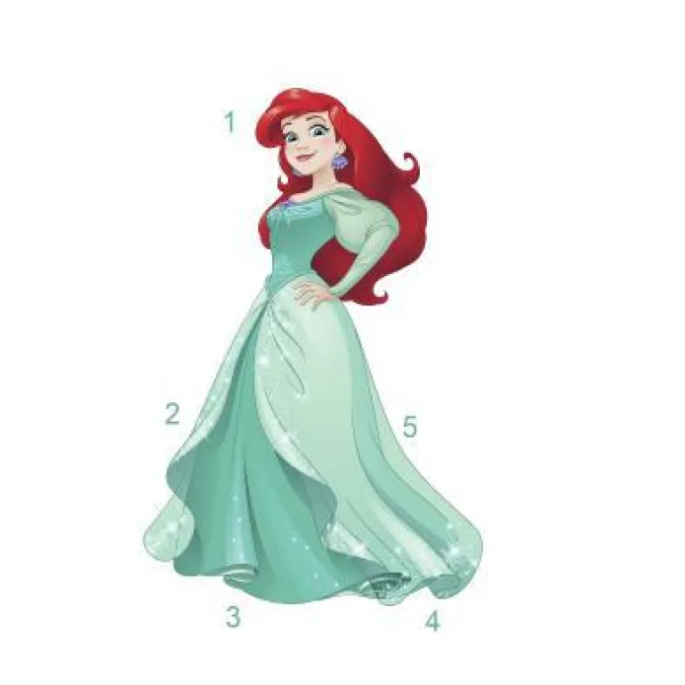 Murals Sparkling Disney Ariel Giant Wall Decal w/Glitter Mural