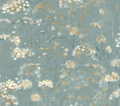 NA0542 Blue Botanical Fantasy Wallpaper