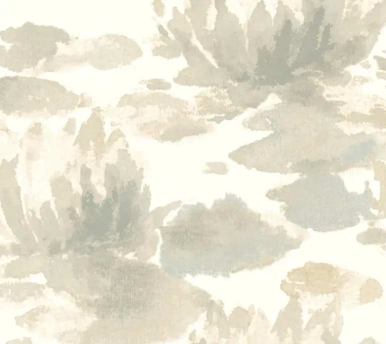 NA0524 Grey Water Lily Wallpaper