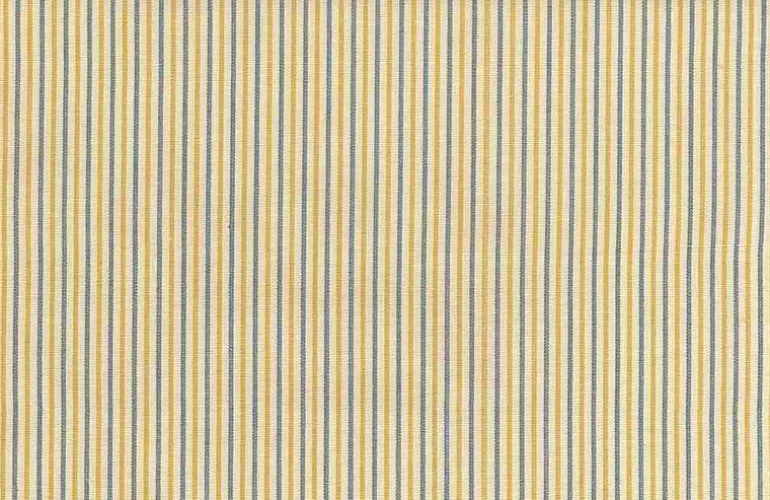 Nantucket Pinstripe Blue Yellow Laura Kiran Fabric