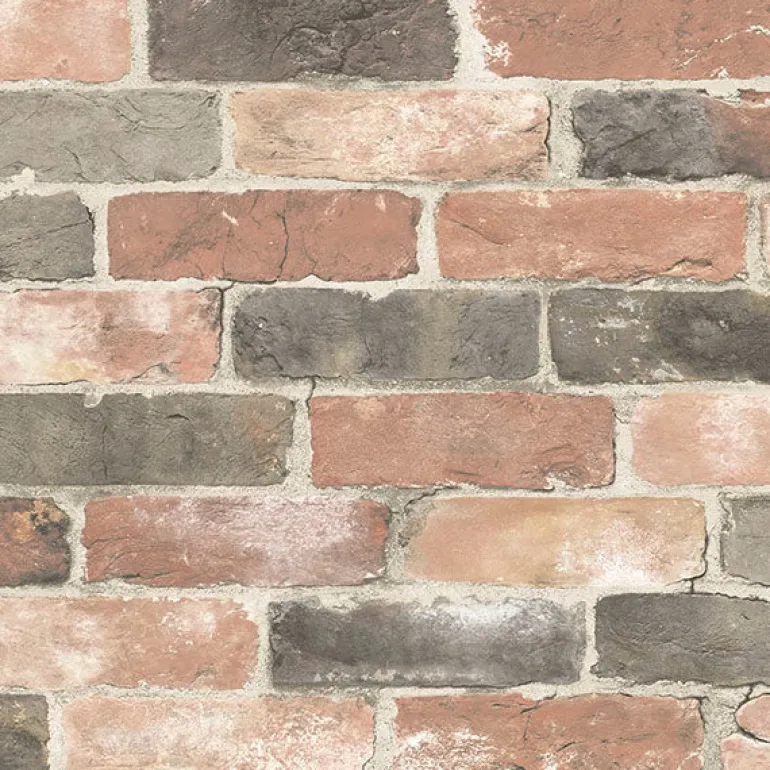 NU2064 Faded Red Newport Reclaimed Brick Peel & Stick Wallpaper