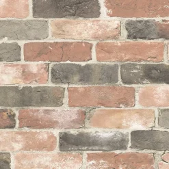 NU2064 Newport Reclaimed Brick Red Faded Peel and Stick Wallpaper