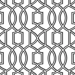 NU1696 Uptown Trellis Black/White Peel and Stick Wallpaper