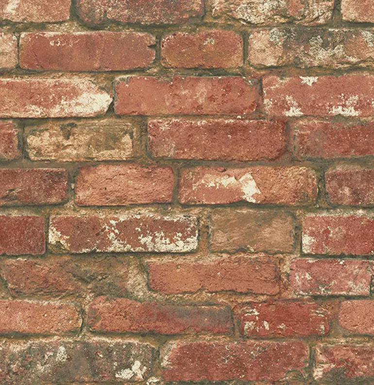 NU2088 West End Red Brick Peel and Stick Wallpaper