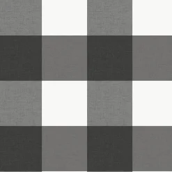 NUS3624 Farmhouse Plaid Charcoal & White 5 inch Buffalo Check Peel and Stick Wallpaper
