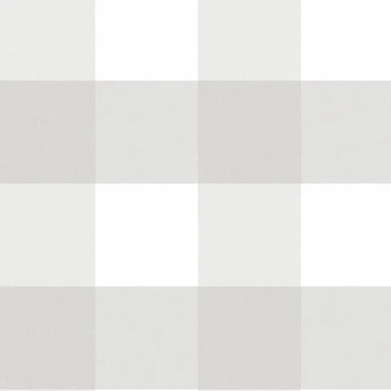 NUS2691 Farmhouse Plaid Grey & White 5 inch Buffalo Check Peel and Stick Wallpaper