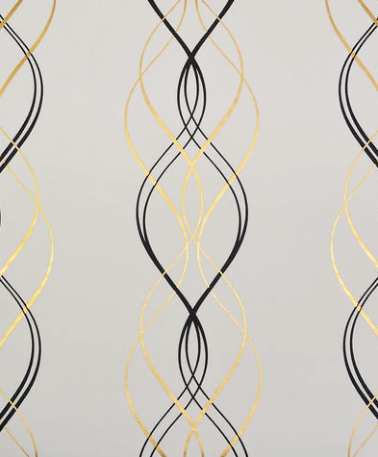 NW3548 Aurora Black/White/Gold Wallpaper