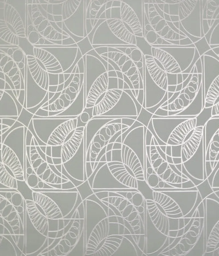 NW3527 Cartouche Blue/Silver Wallpaper