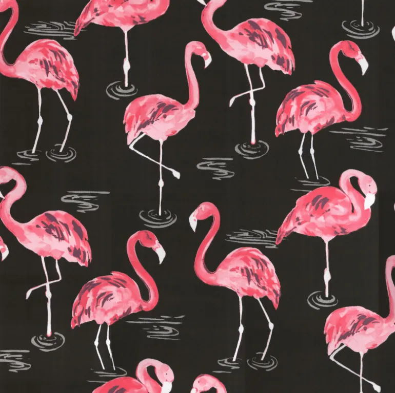 OD Flamingo Black Tempo Fabric