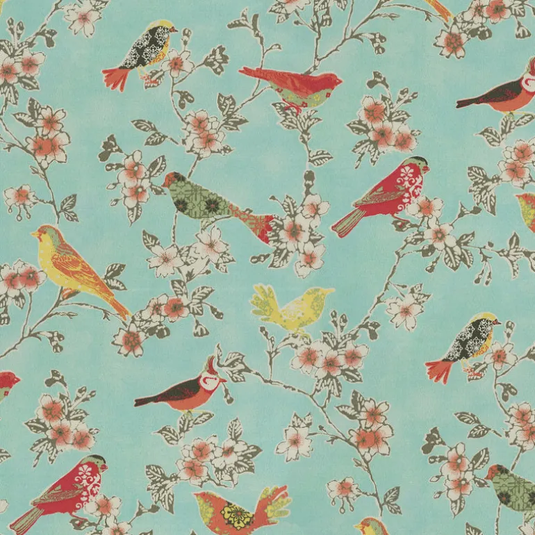 OD Tweet Toile 410442 Robin's Egg PKL Studio Outdoor Fabric