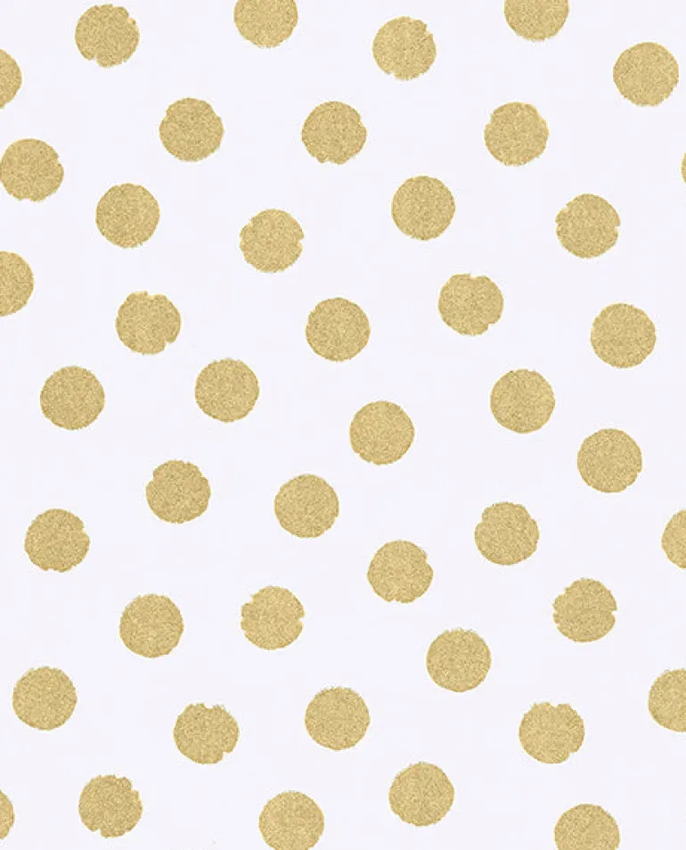 Odette Gold Stamped Dots Wallpaper