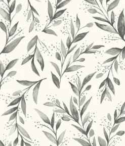 Olive Branch Charcoal Magnolia Home Vol. II Wallpaper