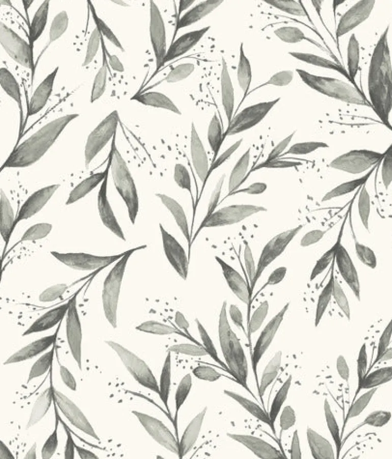 Olive Branch Charcoal Magnolia Home Vol. II Wallpaper